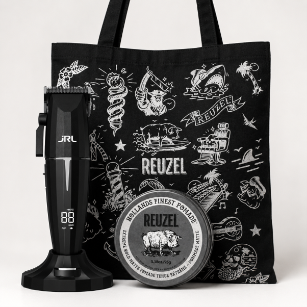 Onyx Black Clipper & Reuzel Extreme Hold Pack