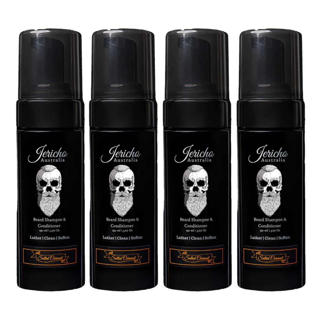 Salted Caramel 2-in-1 Beard Shampoo & Conditioner Quad