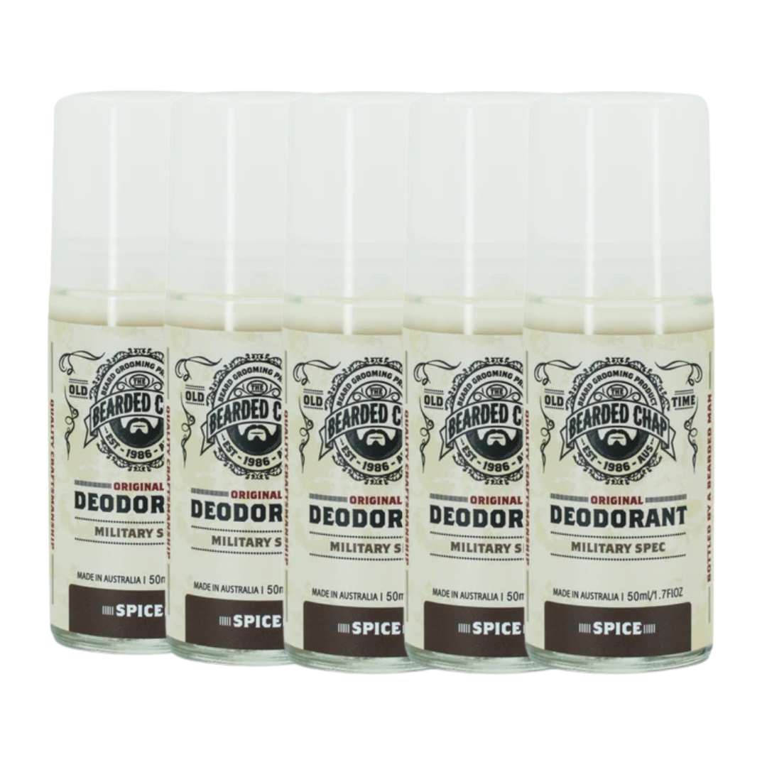The Bearded Chap Natural Deodorant Classic Spice Five Pack