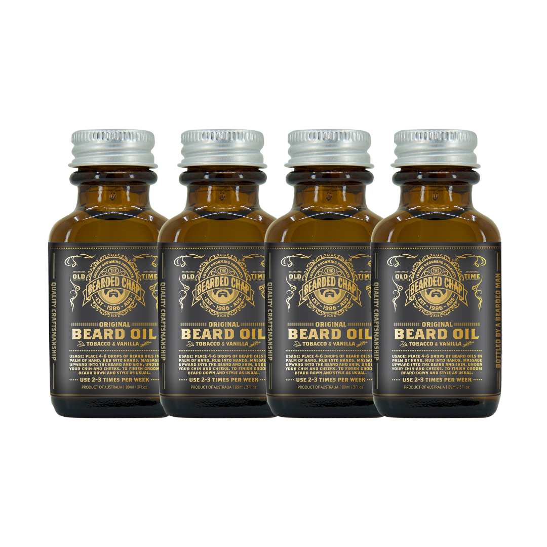 The Bearded Chap Tobacco & Vanilla Beard Oil Quad - 89ml
