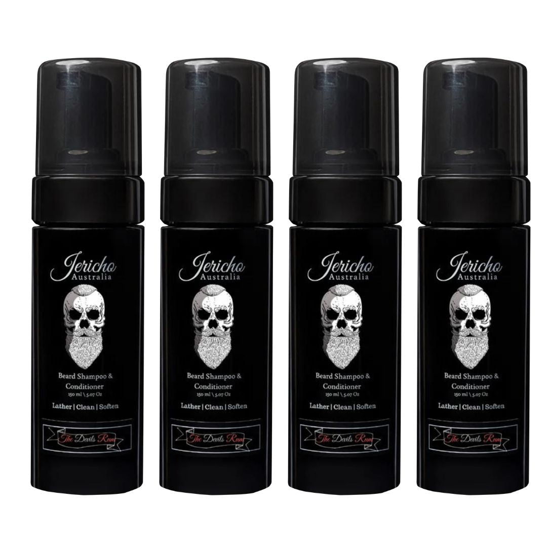 The Devil's Rum 2-in-1 Beard Shampoo & Conditioner Quad