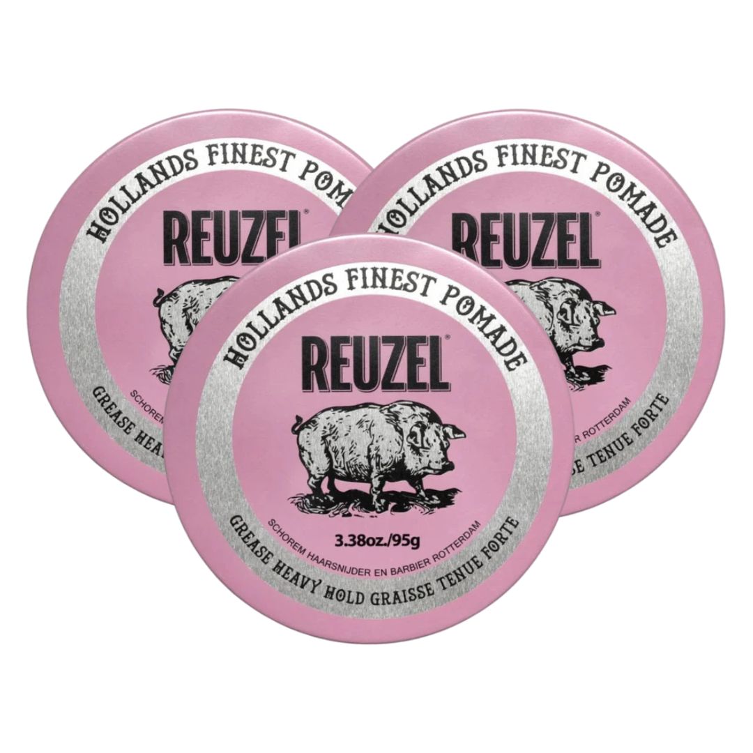 Reuzel Pink Pomade Grease Heavy Hold Trio