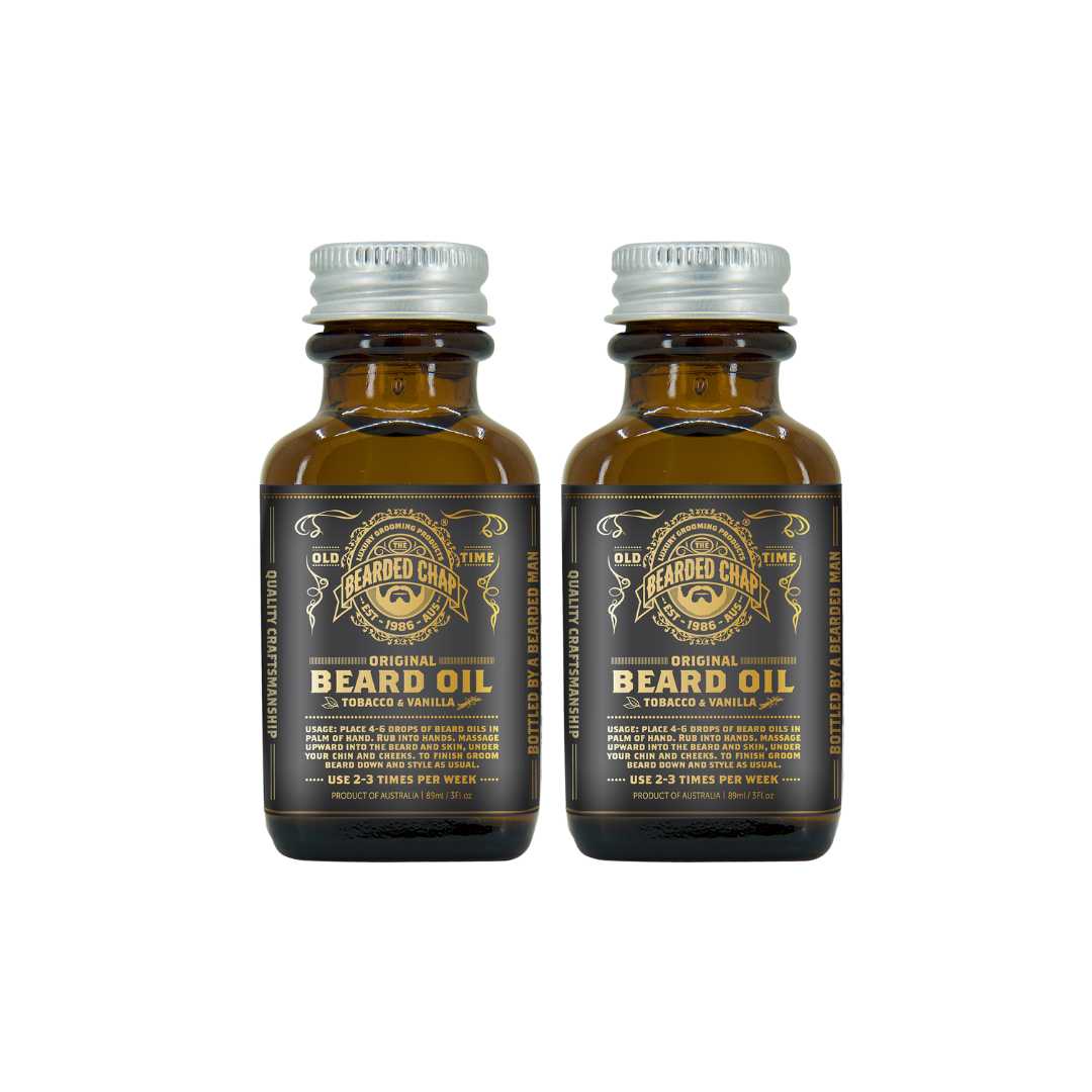 The Bearded Chap Tobacco & Vanilla Beard Oil Duo - 89ml