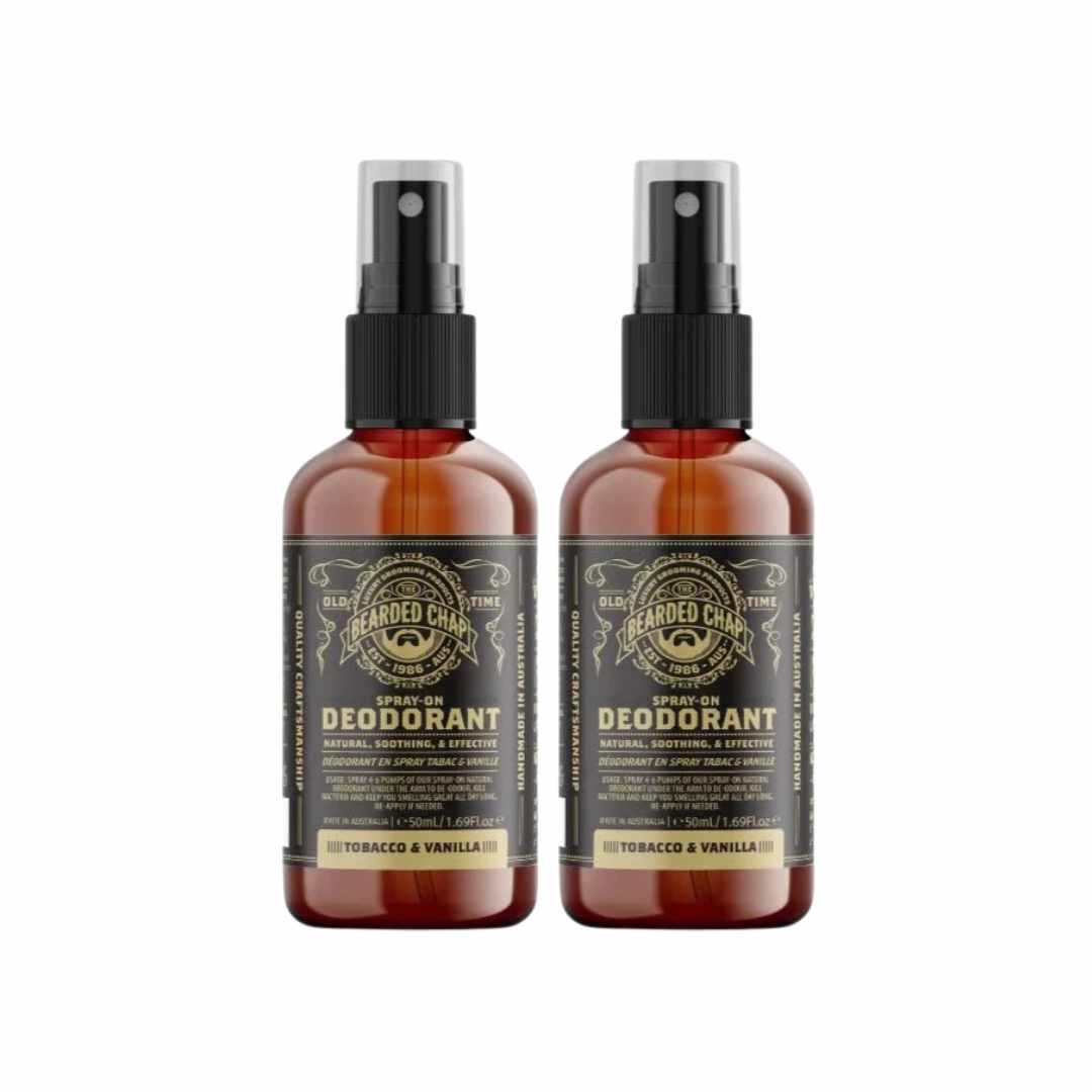 The Bearded Chap Tobacco & Vanilla Spray-On Deodorant Duo
