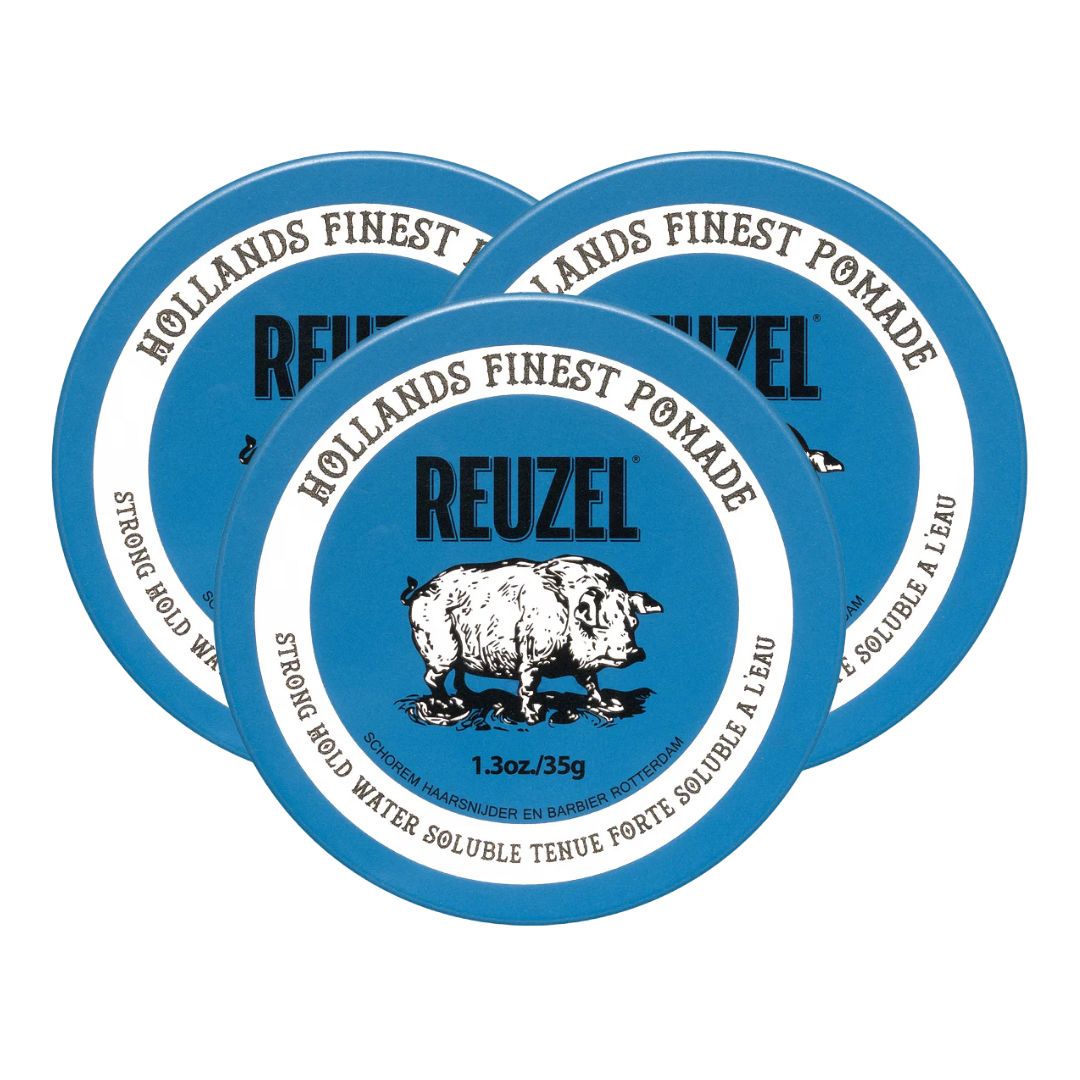 Reuzel Blue Strong Hold High Sheen Pomade Trio