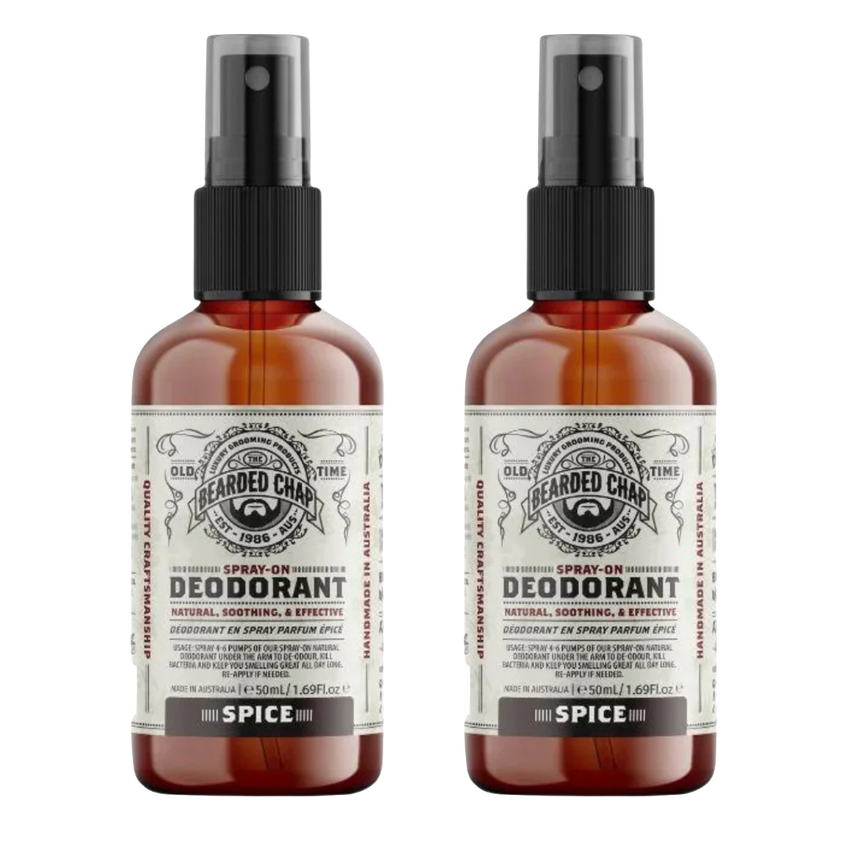 The Bearded Chap Spice Spray-On Deodorant Duo