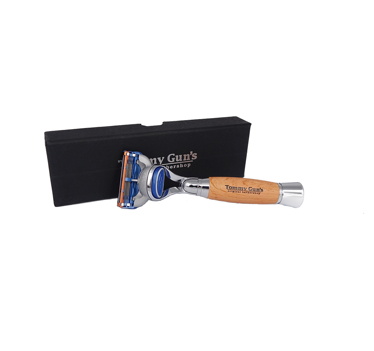 Tommy Gun's Shave Tommy Guns Fusion Razor Metal Beechwood FU-09BE