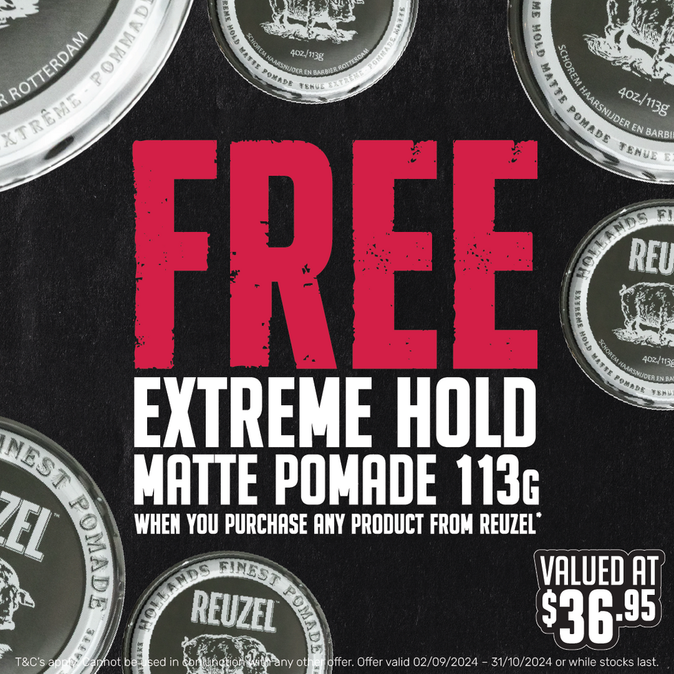 Free Reuzel Extreme Hold Pomade with any Reuzel Purchase