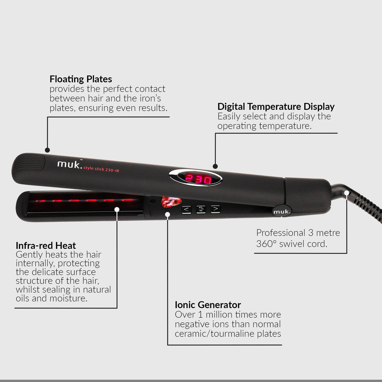 muk Style Stick 230IR Straightener