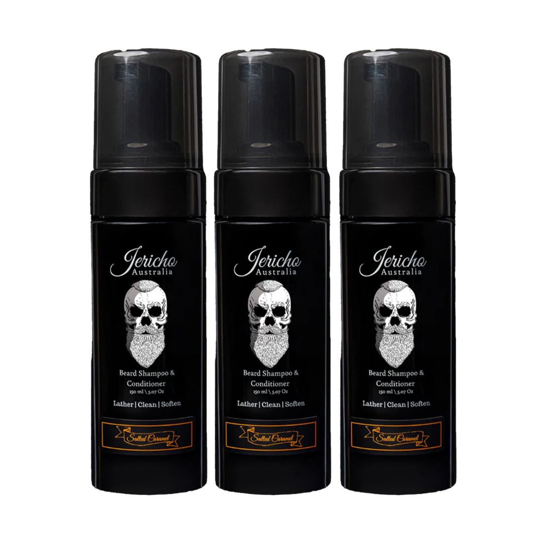Salted Caramel 2-in-1 Beard Shampoo & Conditioner Trio