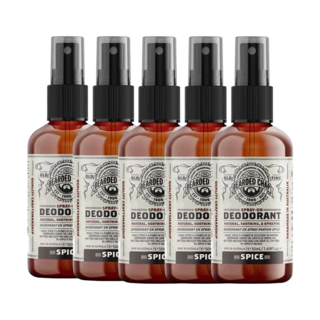 The Bearded Chap Spice Spray-On Deodorant Five Pack