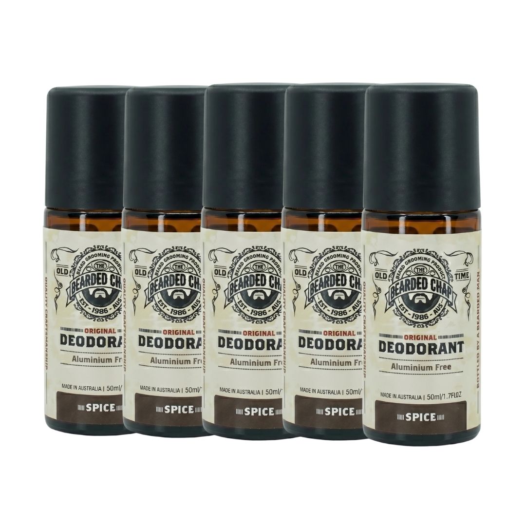 The Bearded Chap Natural Deodorant Classic Spice Five Pack